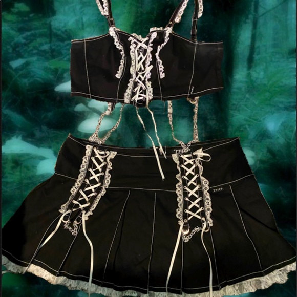 Tripp nyc Dresses & Skirts - Tripp NYC Black Lace, Ribbon, and Chain Two Piece top and skirt set. Size 3x.